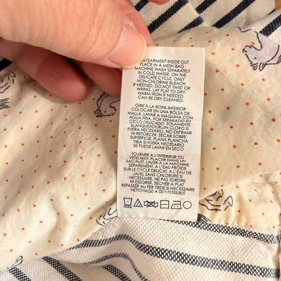 Cabi Women's  Jacket Bell Sleeve Striped Single Button Blazer Navy White Size 8 - Picture 7 of 8